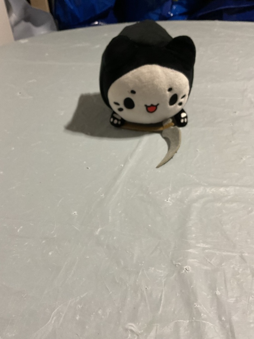 Cute Black & White Cat Plush Toy